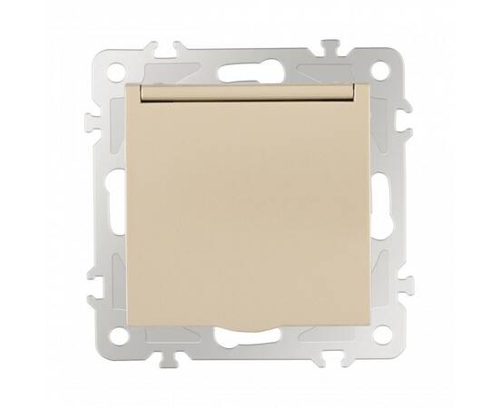 Розетка с заземлением, шторками и защитной крышкой Arte Milano 206.41-1.shampan, изображение 7