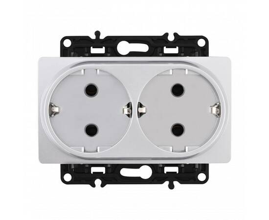 Розетка двойная с заземлением Arte Milano 217.40-2.silver, изображение 4
