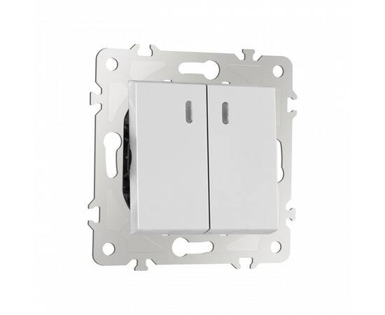 Выключатель двухклавишный проходной Arte Milano 203.33-2.silver, изображение 6