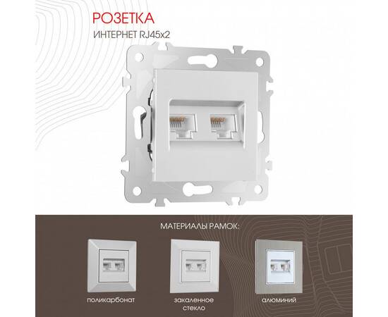 Розетка двойная RJ45 Arte Milano 203.45-2.silver