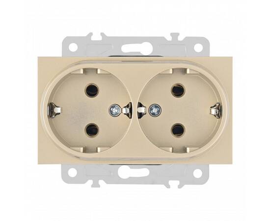 Розетка двойная с заземлением Arte Milano 203.40-2.shampan, изображение 4