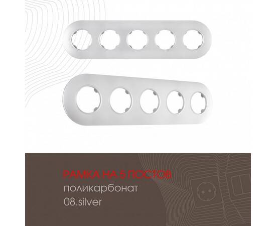 Рамка пятиместная Arte Milano 502.08-5.silver