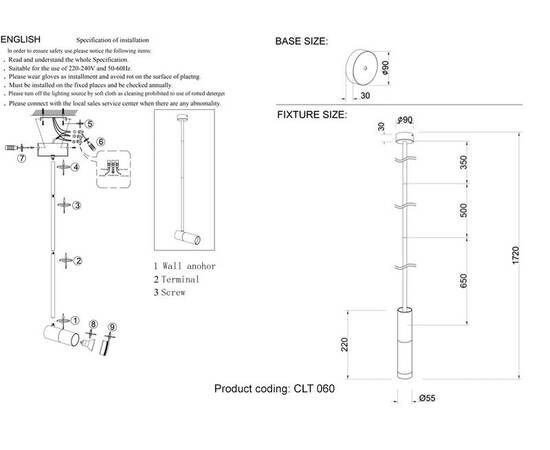 Подвесной светильник Crystal Lux CLT 060C1 BL, изображение 6
