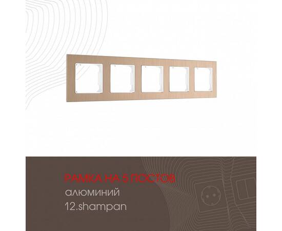 Рамка пятиместная Arte Milano 503.12-5.shampan
