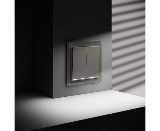 Выключатель двухклавишный с подсветкой Voltum S70 VLS020204, изображение 4