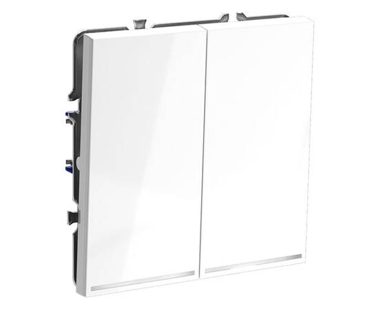 Выключатель двухклавишный с подсветкой Voltum S70 VLS020201, изображение 4