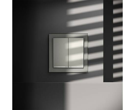 Выключатель двухклавишный с подсветкой Voltum S70 VLS020205, изображение 2