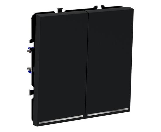 Выключатель двухклавишный с подсветкой Voltum S70 VLS020207, изображение 4