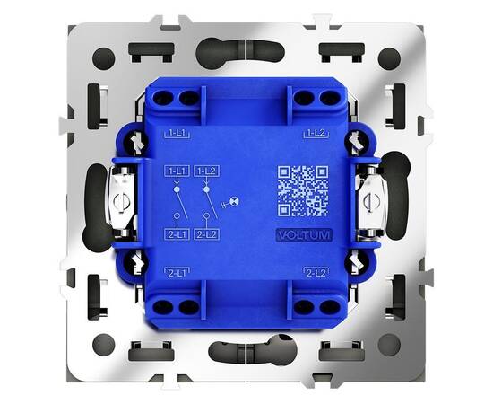 Выключатель двухклавишный с подсветкой Voltum S70 VLS020207, изображение 5