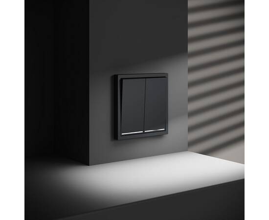 Выключатель двухклавишный с подсветкой Voltum S70 VLS020207, изображение 6