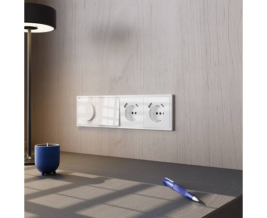 Выключатель двухклавишный Voltum S70 VLS020101, изображение 7