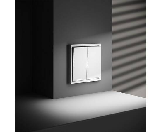 Выключатель двухклавишный с подсветкой Voltum S70 VLS020202, изображение 6