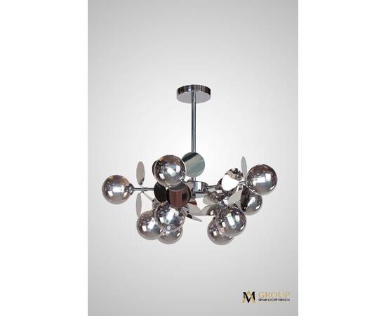 Люстра на штанге AM Group AM396 SP10 CHROM