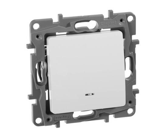 Переключатель одноклавишный Legrand Etika 10A 250V с подсветкой белый 672215