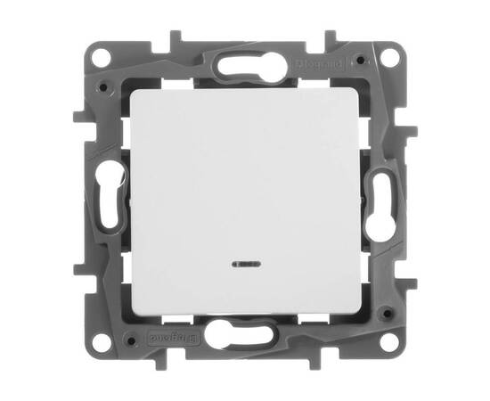 Переключатель одноклавишный Legrand Etika 10A 250V с подсветкой белый 672215, изображение 2