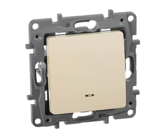Переключатель одноклавишный Legrand Etika 10A 250V с подсветкой слоновая кость 672315