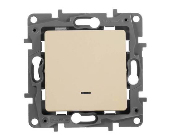 Переключатель одноклавишный Legrand Etika 10A 250V с подсветкой слоновая кость 672315, изображение 2