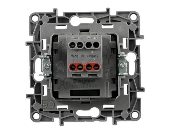 Выключатель 1-но клавишный с 3-х мест (перекрестный выключатель), алюминий, изображение 3