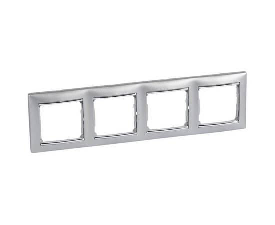 Рамка 4-постовая Legrand Valena алюминий/серебряный штрих 770354