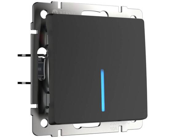 Выключатель одноклавишный с подсветкой Werkel черный матовый W1110108 4690389156656