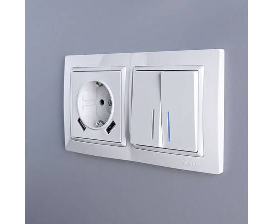 Выключатель двухклавишный с подсветкой Werkel белый W1120101 4690389155208, изображение 8