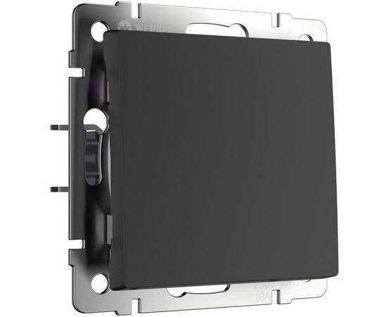 Выключатель Werkel одноклавишный черный матовый W1110008 4690389156588