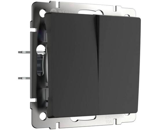 Выключатель Werkel двухклавишный черный матовый W1120008 4690389156700