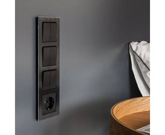 Выключатель Werkel двухклавишный черный матовый W1120008 4690389156700, изображение 6