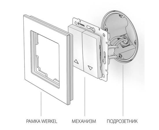 Выключатель жалюзи Werkel черный W1124508 4690389156748, изображение 2