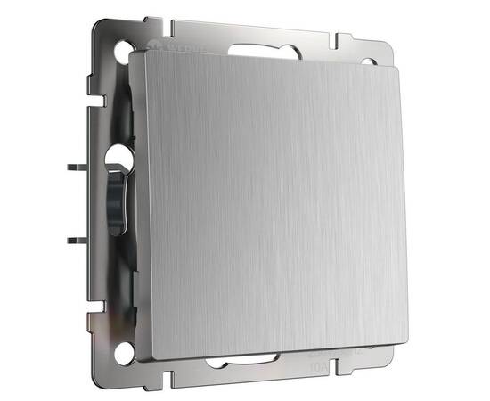 Выключатель одноклавишный проходной Werkel cеребряный рифленый W1112009 4690389158902