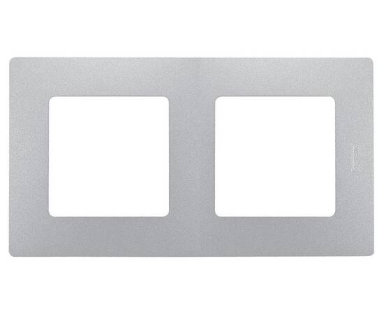 Рамка 2-постовая Legrand Etika алюминий 672552