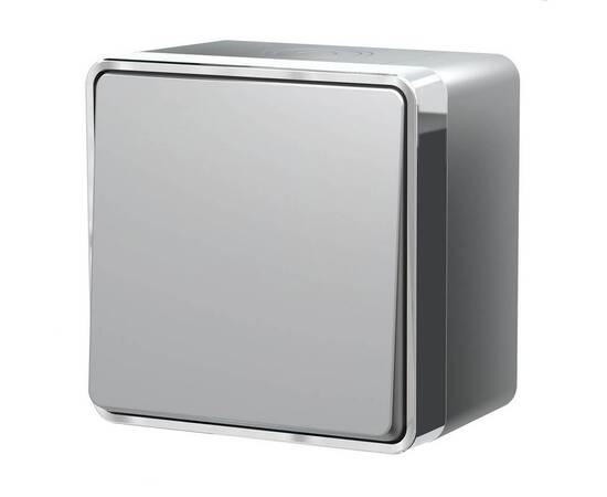Выключатель одноклавишный влагозащищенный Werkel Gallant серебряный W5010206 4690389167089