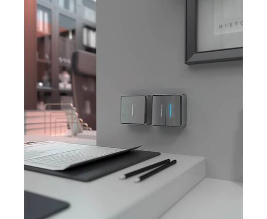 Выключатель одноклавишный с подсветкой Werkel Gallant серебряный W5010106 4690389167072, изображение 2