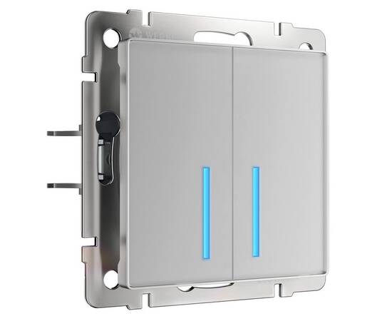 Сенсорный выключатель двухклавишный с функцией Wi-Fi Werkel серебряный W4520606 4690389171246