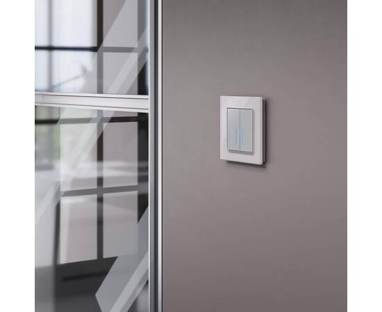 Сенсорный выключатель двухклавишный с функцией Wi-Fi Werkel серебряный W4520606 4690389171246, изображение 3