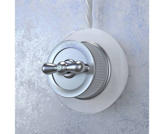 Выключатель Werkel на 4 положения двухклавишный Retro матовый хром WL19-01-05 4690389143427, изображение 4