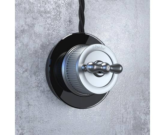 Выключатель Werkel на 4 положения двухклавишный Retro матовый хром WL19-01-05 4690389143427, изображение 3