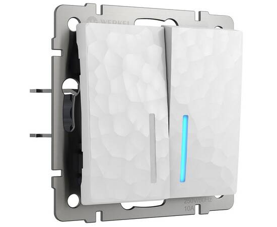 Выключатель Werkel Hammer двухклавишный проходной с подсветкой белый W1222101 4690389162626