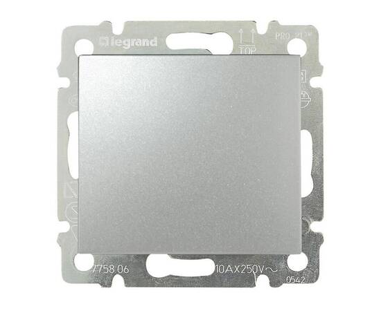 Выключатель кнопочный одноклавишный Legrand Valena алюминий 770111