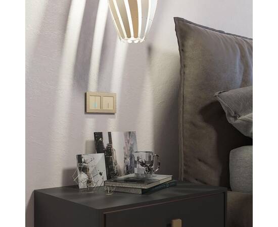 Сенсорный выключатель двухклавишный с функцией Wi-Fi Werkel шампань W4520611 4690389171307, изображение 2