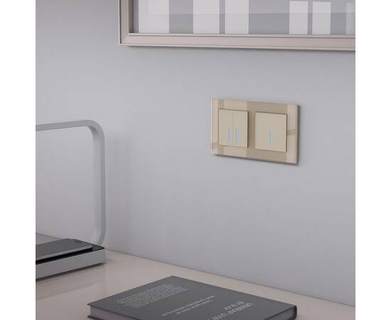 Сенсорный выключатель двухклавишный с функцией Wi-Fi Werkel шампань W4520611 4690389171307, изображение 3