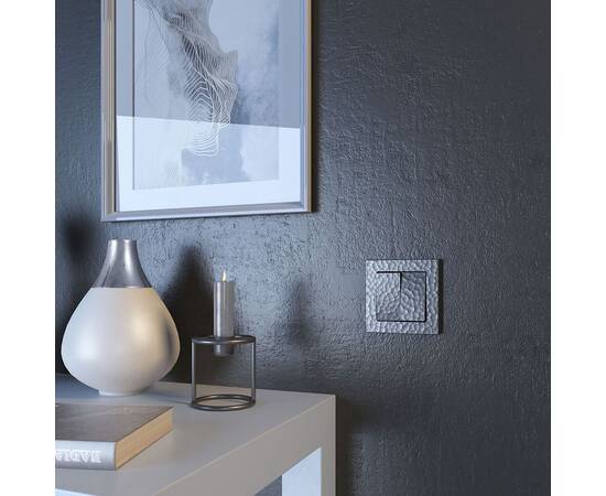 Выключатель Werkel Hammer двухклавишный проходной серебряный W1222006 4690389162404, изображение 2