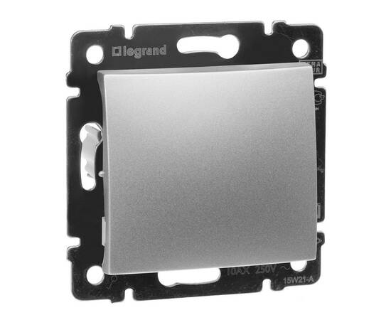 Выключатель одноклавишный Legrand Valena 10A 250V алюминий 770101