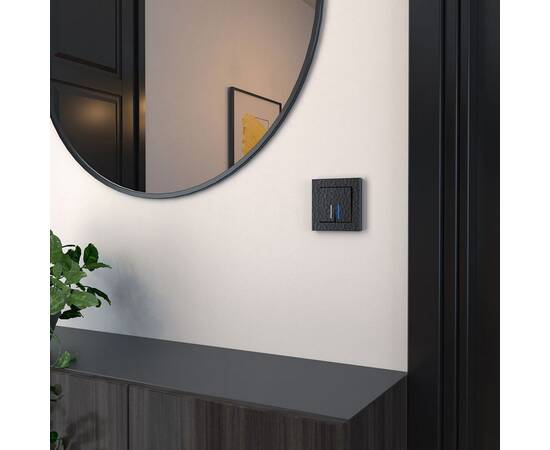 Выключатель Werkel Hammer двухклавишный с подсветкой черный W1220108 4690389162374, изображение 2