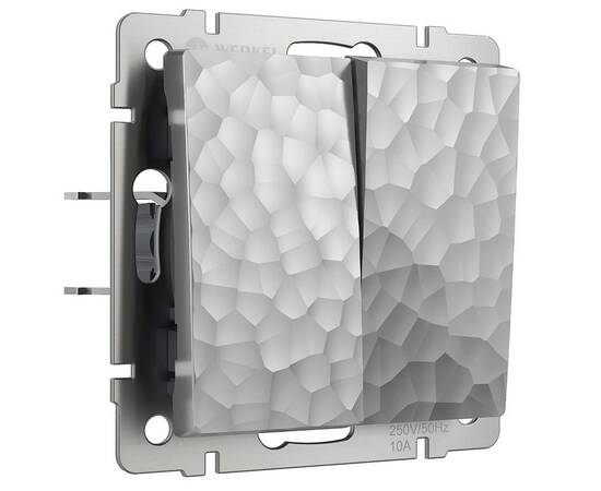 Выключатель Werkel Hammer двухклавишный серебряный W1220006 4690389162299