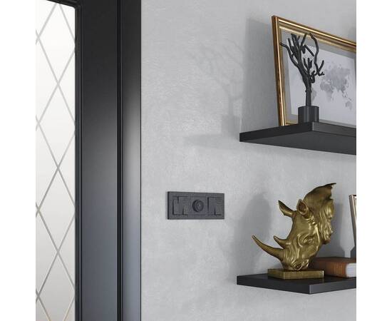 Выключатель Werkel Hammer двухклавишный черный W1220008 4690389162329, изображение 3