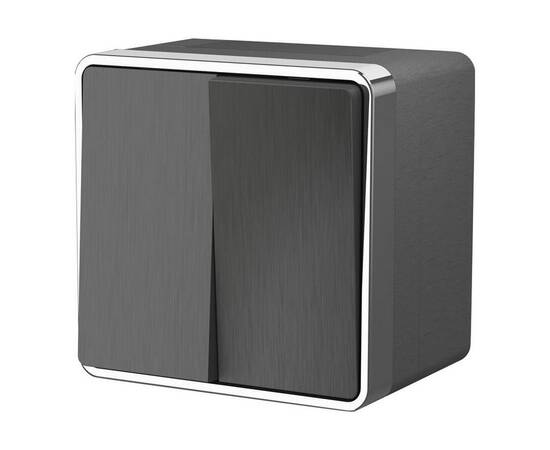 Выключатель двухклавишный влагозащищенный Werkel Gallant графит рифленый W5020204 4690389164255