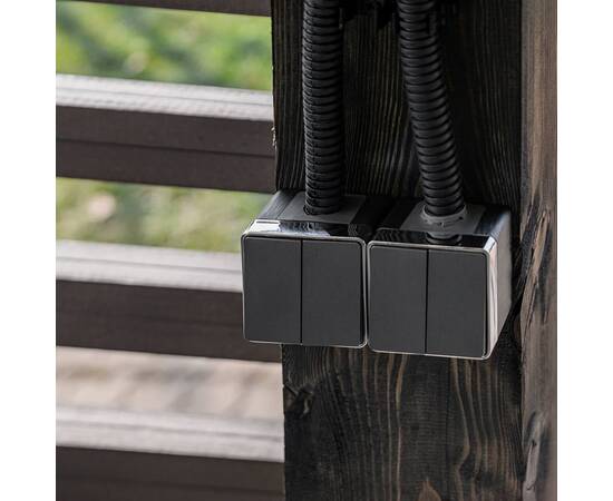 Выключатель двухклавишный влагозащищенный Werkel Gallant графит рифленый W5020204 4690389164255, изображение 3