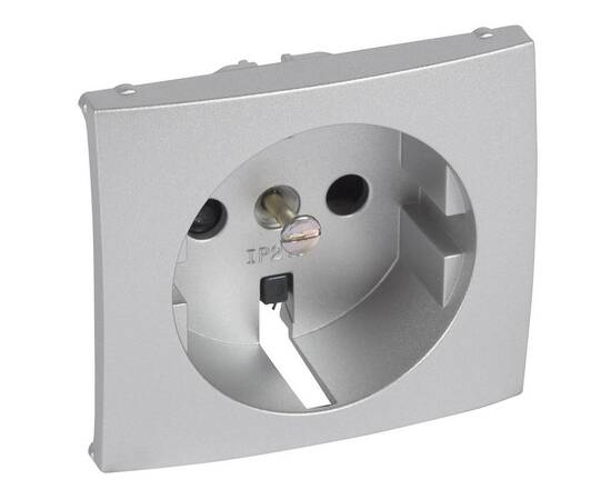 Лицевая панель Legrand Valena розетки 2К+З со шторками алюминий 770257