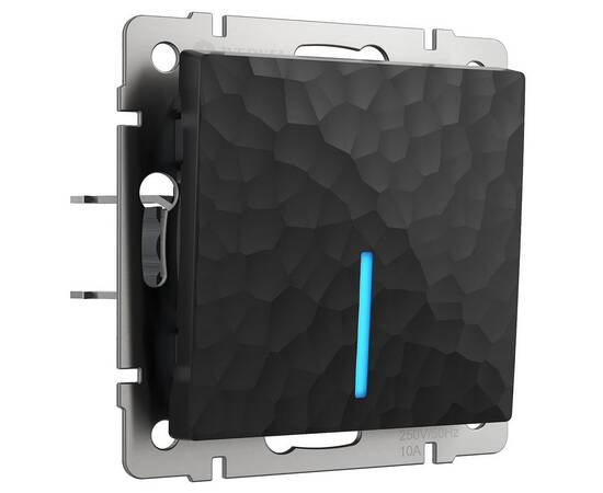 Выключатель Werkel Hammer одноклавишный с подсветкой черный W1210108 4690389162015